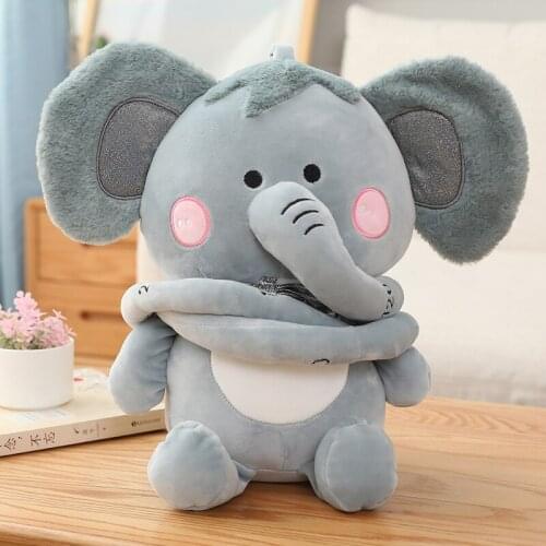 25/60cm Creative Soft Elephant Pillow Plush Toy Doll Stuffed Animal Sofa Cushion Bedroom Decoration Kid Birthday Christmas Gift