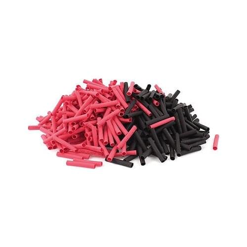 Red Black 3.5mm Dia 2:1 Polyolefin Heat Shrink Shrinkable Tube 30mm 600pcs