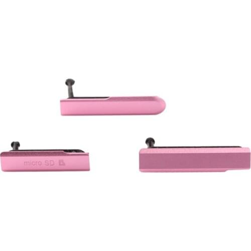 For Sony Xperia Z1 Compact D5503 USB Charging Port Dust Plug Cover + Micro SD Port + SIM Card Port Slot Block Cover Kit