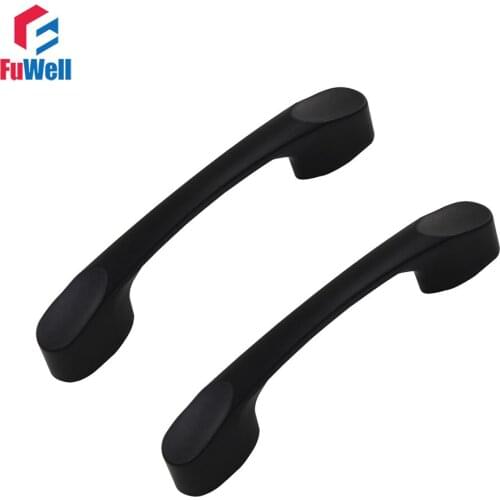 2pcs Handles for Furniture Zinc Alloy Black Handles Pull for Kitchen Cabinet Drawer 64mm Hole Pitch Furniture Handle