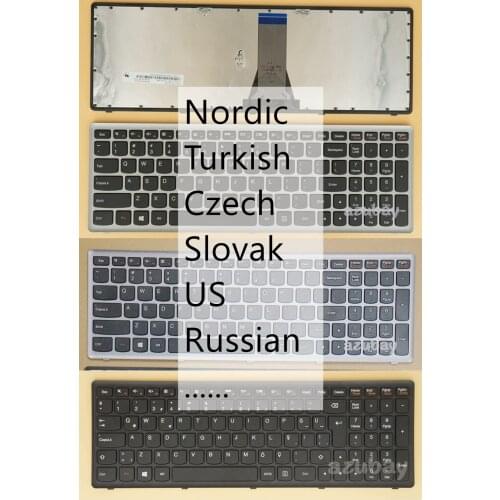 US Russian Nordic Turkish Czech Slovak Keyboard For Lenovo Ideapad G500S G505S G510S S500 S510P Z510 Touch, Backlit / No