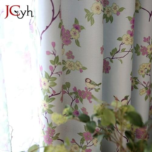 Pasroral Printed Flower Curtains For Living Room Window Rideaux Drapes For Bedroom Treatments Blinds Panel Tende Cortinas