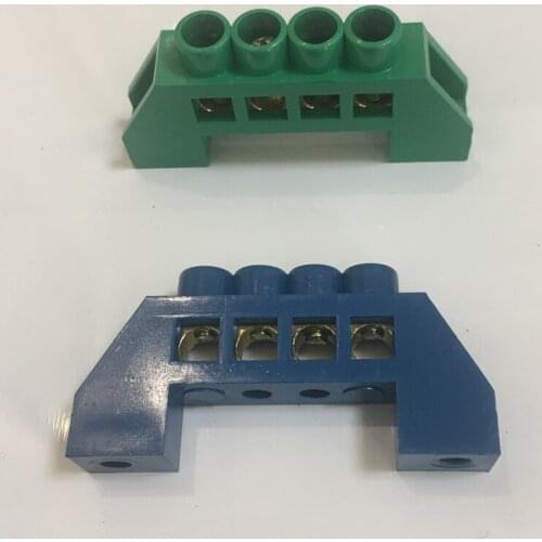 Blue Green 10P 12P 10 12 Position Hole Gound Neutral Wire Line Row Brass Connector Busbar Bar Strip Bridge Screw Terminal Block