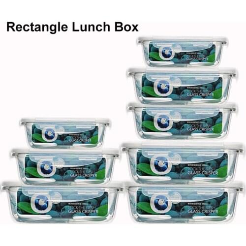 550ML/830Ml/1700ML Glass Meal Prep Containers Lunch Box Food Fresh Storage Box Kitchen Leakproof Containers Keep Microwa