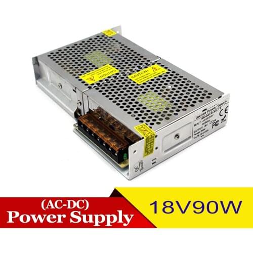 Led Driver DC 18V 5A 90W DC Regulated Switching Power Supply 110-220V AC DC18V SMPS for Lighting CCTV Stepper Motor