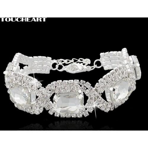 TOUCHEART Luxury Bridal Wedding Fashion Jewelry Bracelets & Bangles For Women Silver Charm Adjustable Bracelets Femme SBR140398