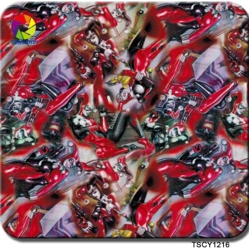 TSAUTOP 1*10M TSCY1216 Clown Queen Hydro Graphic Film Water Trasfer Printing Liquid Image Hydrographic Film