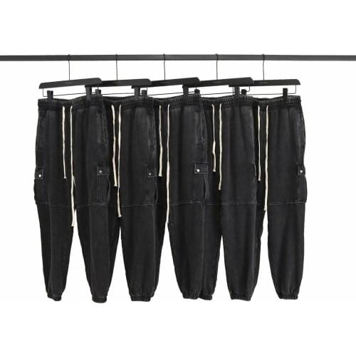 Street Wash Retro Big Pocket Pants Loose Mens Wide Leg Casual Pants Mens Cargo Sports Harajuku Baggy Streetwear Gothic Jogger