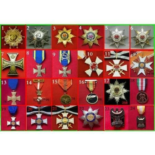 WWI WW1 German Breast Star of Order of the Prussian Crown French Legion of Honor CROSS Breast Star MEDAL BADGE