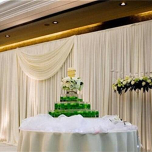 10ft*20ft White wedding backdrop with beautiful swags wedding decoration wedding curtain