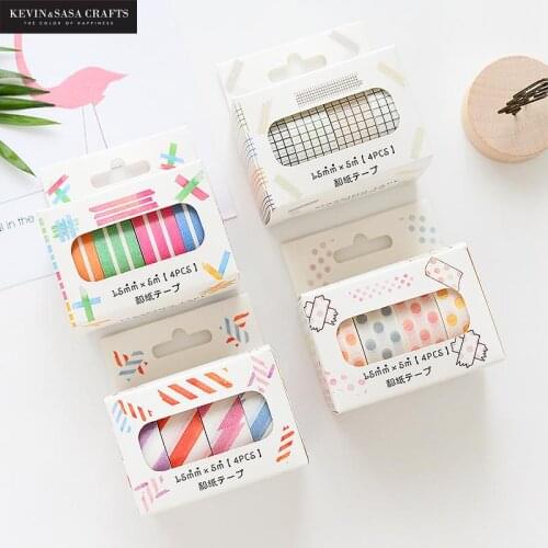 4rolls/set Printing Washi Tape Set Gift Packaging School Supplies Masking Tape Back To School Presented By Kevin&sasa Crafts