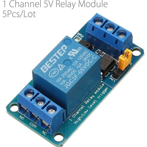 5pcs/Lot 1 Channel 5v Relay Module High And Low Level Trigger For Arduino