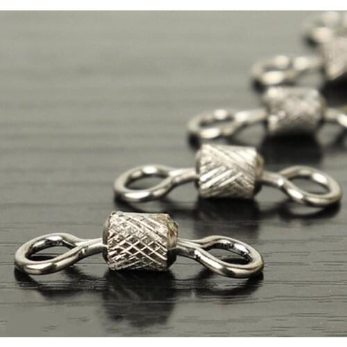 50Pcs/Lot 1#/3#/8# Bearing Fishing Swivels Snap Rolling Connector Rolling Swivel Fish Snap High-Q Fishing Tools Accessories