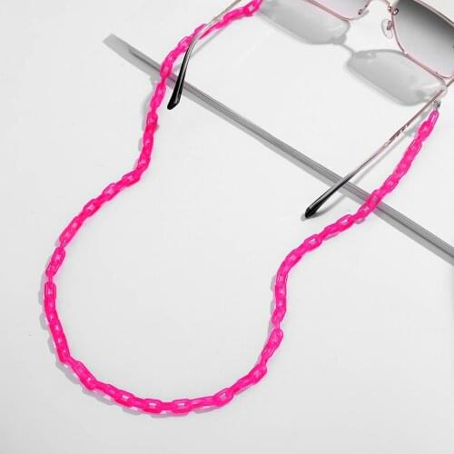 70cm Acrylic Sunglasses Chain Fashion Multicolor Reading Glasses Lanyard Strap Adjustable Neck Chain Eyeglass Lanyard
