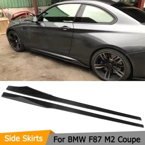 Carbon Fiber / FRP Side Skirts Extenstion Lip for BMW 2 Series F87 M2 M2C Base Coupe 2-Door 2016 2017 Door Protector Chin Kit