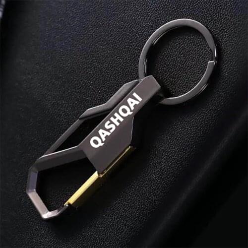 Laser engraving style car Keychain Metal Alloy Buckle Waist Car Key Chain car logo Key Chain accessories for Nissan qashqai 2019