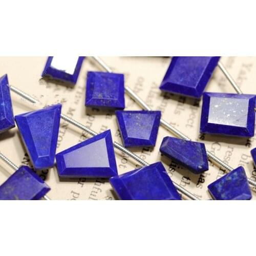 2pieces loose beads lapis blue flat square for DIY jewelry making necklaceFPPJ wholesale nature
