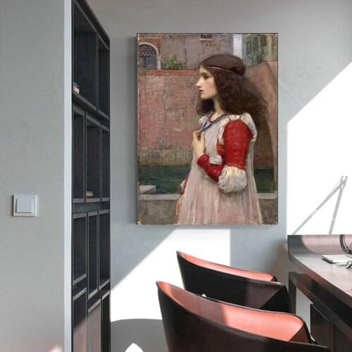 Citon William Waterhouse《Juliet》Canvas Art Oil Painting World Famous Artwork Poster Picture Wall Decor Modern Home Decoration