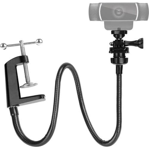 Camera Bracket with Enhanced Desk Jaw Clamp Flexible Gooseneck Stand for Webcam Brio 4K C925e C922x C922 C930e C930 C920