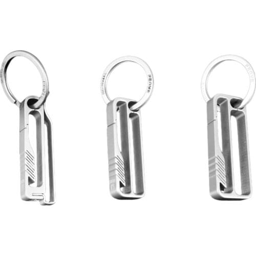 Lightweight Titanium Key Chain Men Waist Belt Key Ring Holder Hook Buckle compass thermometer Carabiner Climbing Keychain Key