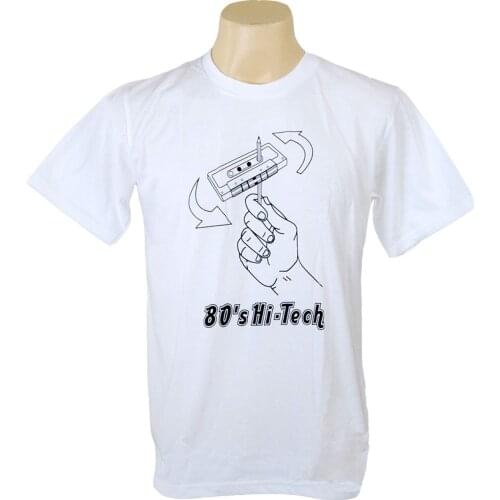 2019 Hot Sale New MenS Cool 80 Hi Low TECH Spin Rewind Tape Cassette Vintage Retro Hand Man T-shirt Summer Fashion