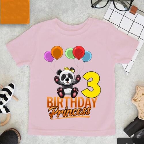 Kawaii kids clothes funny t-shirt for girls cute bear cartoon print t shirt boys2-14 birthday clothes for children birthday tops