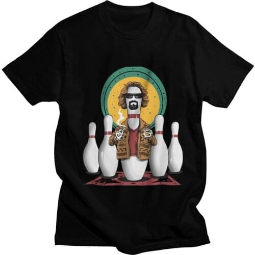 Mens The Big Lebowski T-Shirt Fashion Funny Dude Abides Tshirt Short Sleeve Unique T Shirts Cotton Tee Tops Gift
