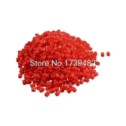 1000 Pcs 6mm Inner Diameter Red PVC Slip Pipe End Caps Covers Fittings
