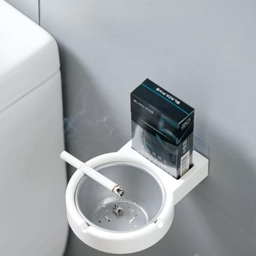 Convenient To Install Wall Mounted Stainless Steel Ashtray Bathroom Cigarettess Holder Storage Rack Can Put cigarette case