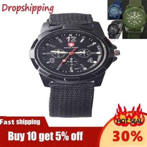 2020 New Fashion Swiss Watch Nylon Braided Band Military Watch Gemius Watch Casual Wrist Watch Sport Watch for Men Gifts