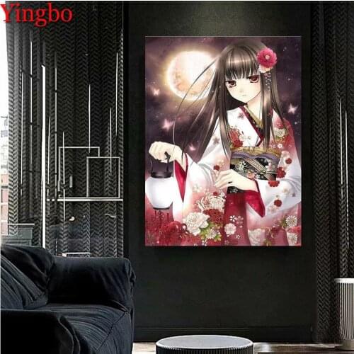 New Arrivals 5D Diamond Painting Full Square Diamond Mosaic Japanese kimono little girl Diamond Embroidery Cross Stitch