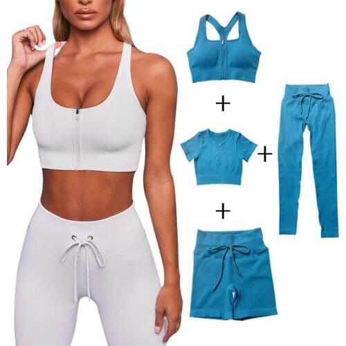 New Seamless Women Yoga Set Women Fitness Clothing Gym Set Female Sportswear High Waist Leggings Sports Suits Workout Clothes