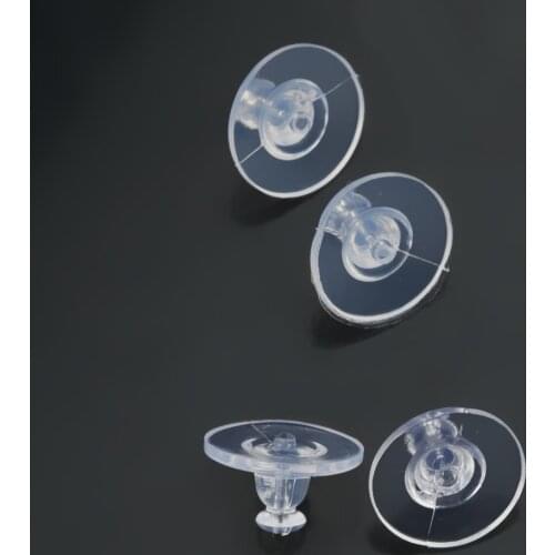 100Pcs Bulk Wholesale Clear Soft Silicone Earring Back Stopper Findings 6mm Perfect as Back Posts of Stud Earrings
