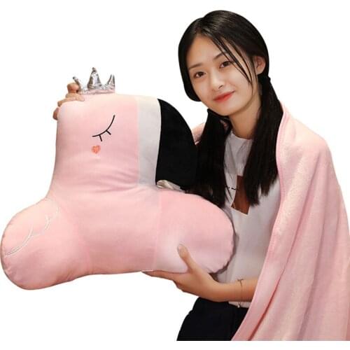 Wholesale cartoon animal series pillow with blanket 2 in 1 cushion pillow