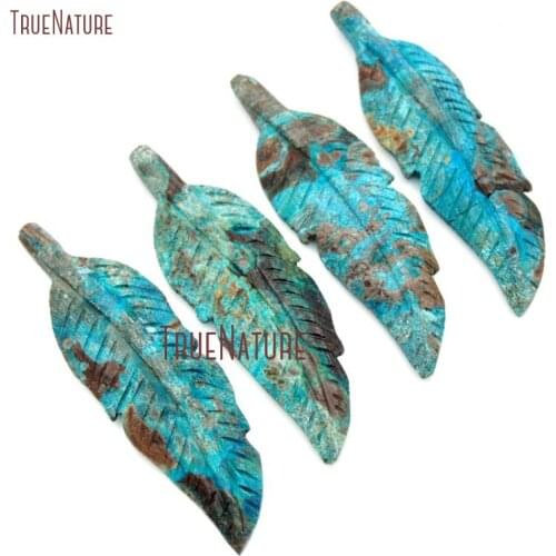 Sea Sediment Jaspers Feather Pendant Blue Ocean Jaspers Pendant PM16706