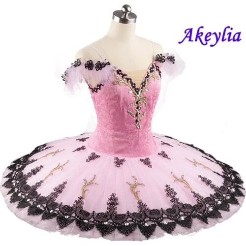 The Nutcracker Professional Ballet Tutu Pink Black Adult Pancake Tutu Sleeping Beauty Performance Classical Ballet Costume Dress