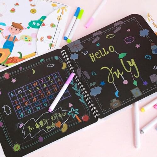 Erasable Drawing Pad Toys For Kids Childrens Writing Boards DIY Graffiti Writing Painting Small Blackboard Wipeable Chalk Set
