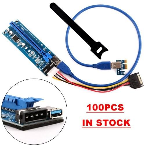 Ubit 100PCS/LOT 60CM 4 Pin USB3.0 Cable For Mining PCI-E Express Powered Riser Card Hot Sale 1X to 16X Extender Riser Card