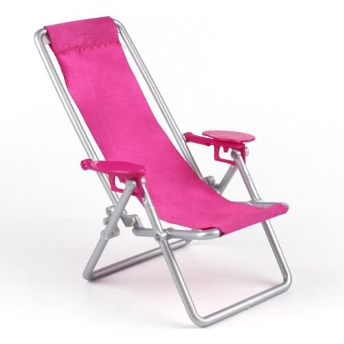 1:6 Miniature Dollhouse Furniture Swim Foldable Deckchair Accessories For Doll House Beach Chair