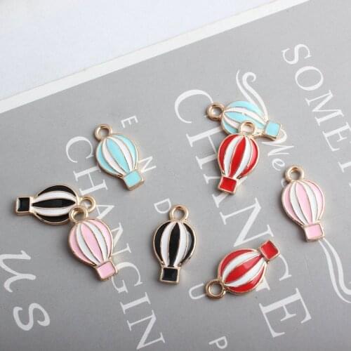 10pcs 11*20MM Alloy enamel Coloured fire Hot Air Balloon charms pendant Jewelry Accessories Retro Handmade Diy Earrings Material