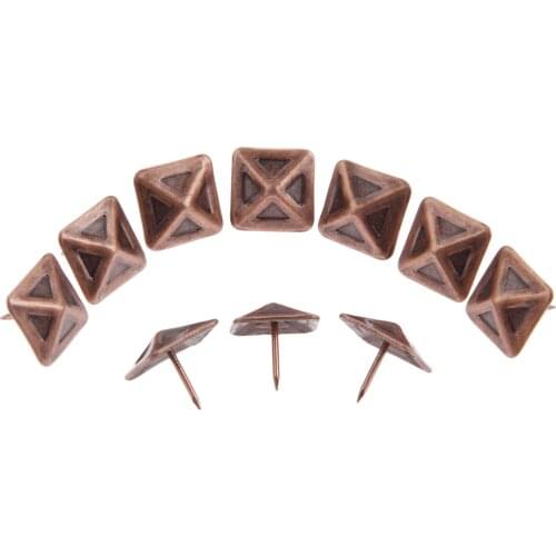 10pcs Furniture Decorative Tack Stud Pushpin Red Bronze 19*19mm Upholstery Nail Tachas Jewelry Gift Box Door Sofa