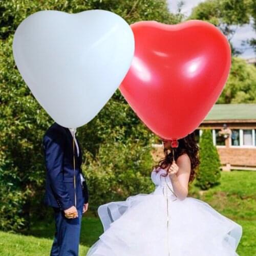 2pcs 36inch Valentin Balloons Red Pink White Heart Shape Latex Balloons And Tassel for Valentines Day Wedding Decorations