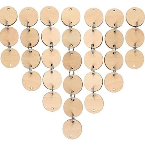 50Pcs Wood Round Slices Christmas Calendar DIY Crafts Wooden Blanks Hanging Ornaments Nordic Home Decoration Accessories