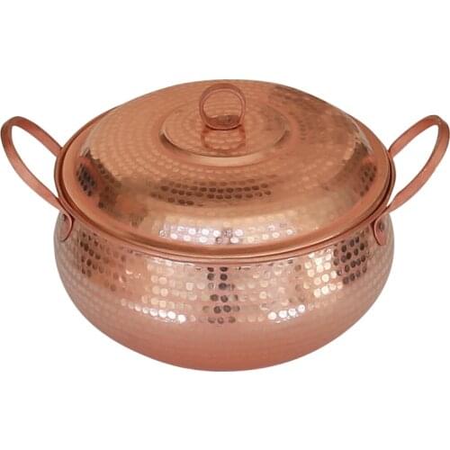A,100% Pure Copper Pot Stew Steam Soup Purple Deep Casserole Steamer Handmade Soup pot hot pots 18-30cm