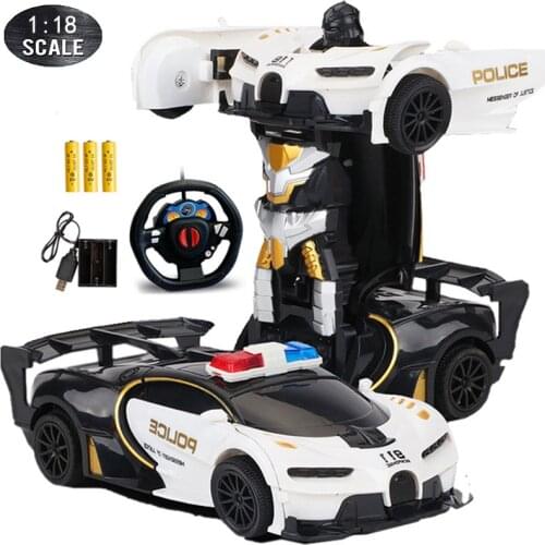 RC Car 2 in 1 Transformation Robots Cars Action Collision Deformation Remote-controlled Sports Driving Vehicles Toys for Boy I01