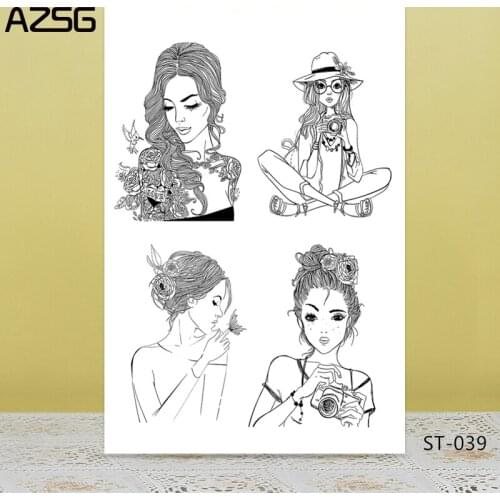 AZSG Charming mature woman Clear Stamps/Seal For DIY Scrapbooking/Card Making/Album Decorative Silicon Stamp Crafts
