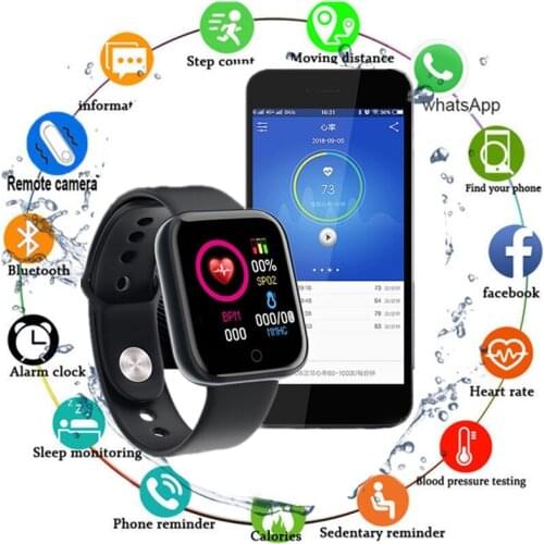 Bluetooth 4.0 Smart Watch IP67 Waterproof Heart Rate Monitor Fitness Tracker for IOS Android Smart Wristband Man Woman Child