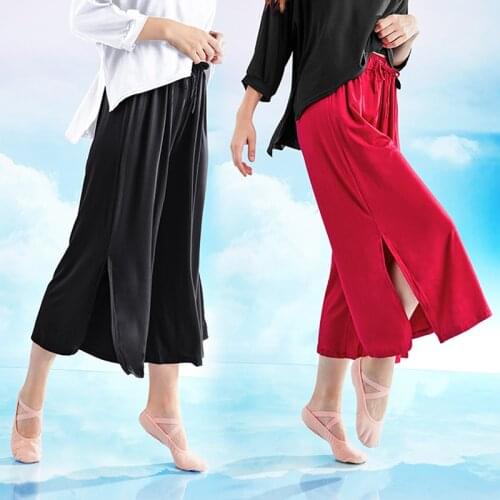 Wide Leg Pants Adult Yoga Sports Dance Pants Women Loose Elastic Waist Trousers