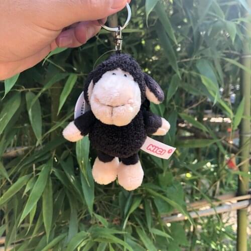 Black sheep Cute Jungle Plush Keychains Toys Stuffed Lion Elephant Pig Plush Animals Phone Key Chain Bag Couple Pendant Doll