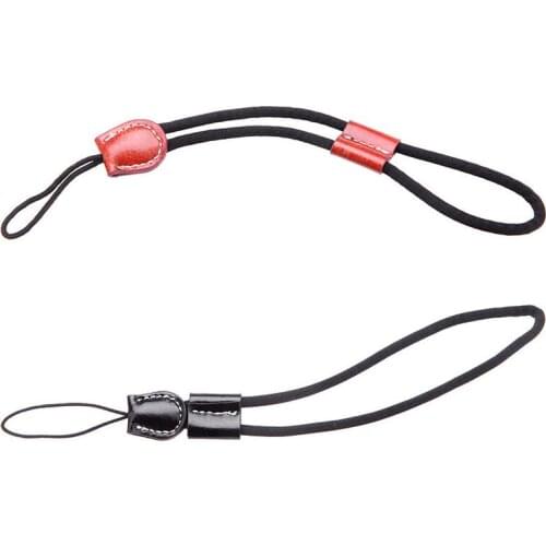 Black Brown Lanyard Cowhide Cotton Fiber Micro Single Camera Wrist Strap Simple USB Keychain Hand Rope Wrist Short Sling